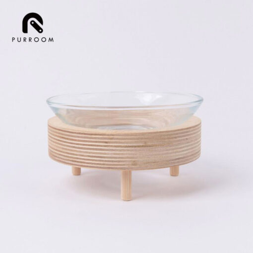 PURROOM Premium Glass Pet Bowl (Wood Stand) - Image 3