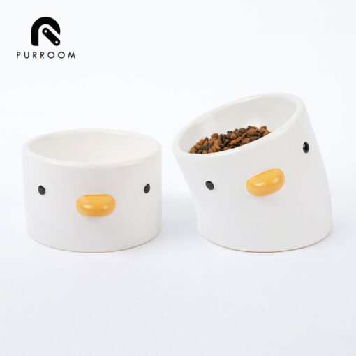 PURROOM Elevated Chick Ceramic Pet Bowl (Straight) - Image 3