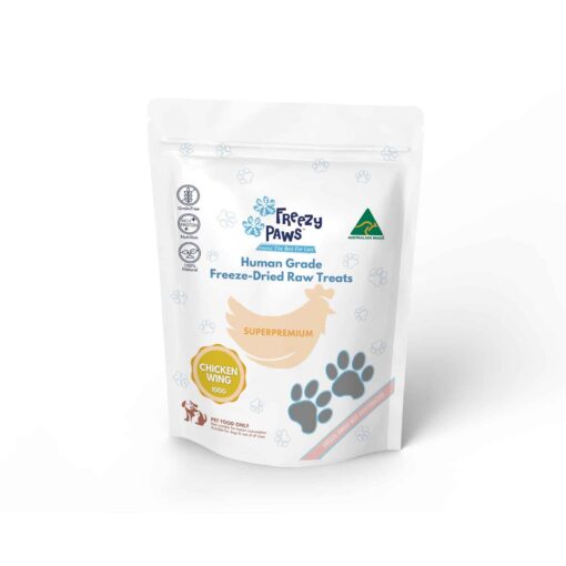 Freezy Paws Freeze-Dried Chicken Wing Raw Treats for Pet Cat Dog 100g