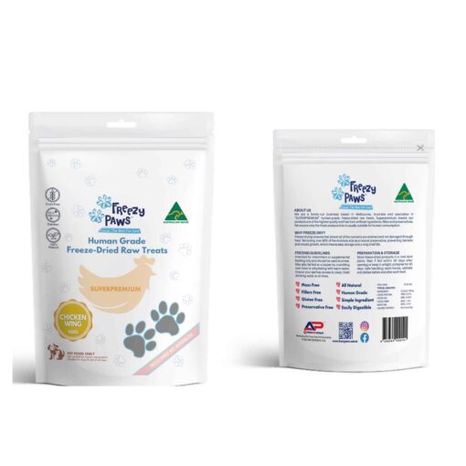 Freezy Paws Freeze-Dried Chicken Wing Raw Treats for Pet Cat Dog 100g - Image 3