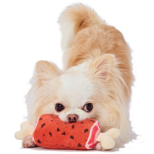 Petio Ethical Door Squeaker Dog Toy Bone Meat - Image 2